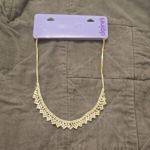 Claire's Dazzling Silver Necklace with Crystal Details